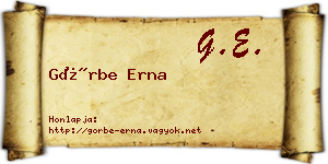 Görbe Erna névjegykártya